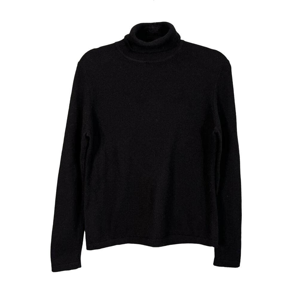 Vintage Amber Stone Cashmere Sweater Womens S Turtleneck Preppy Comfy Warm Black